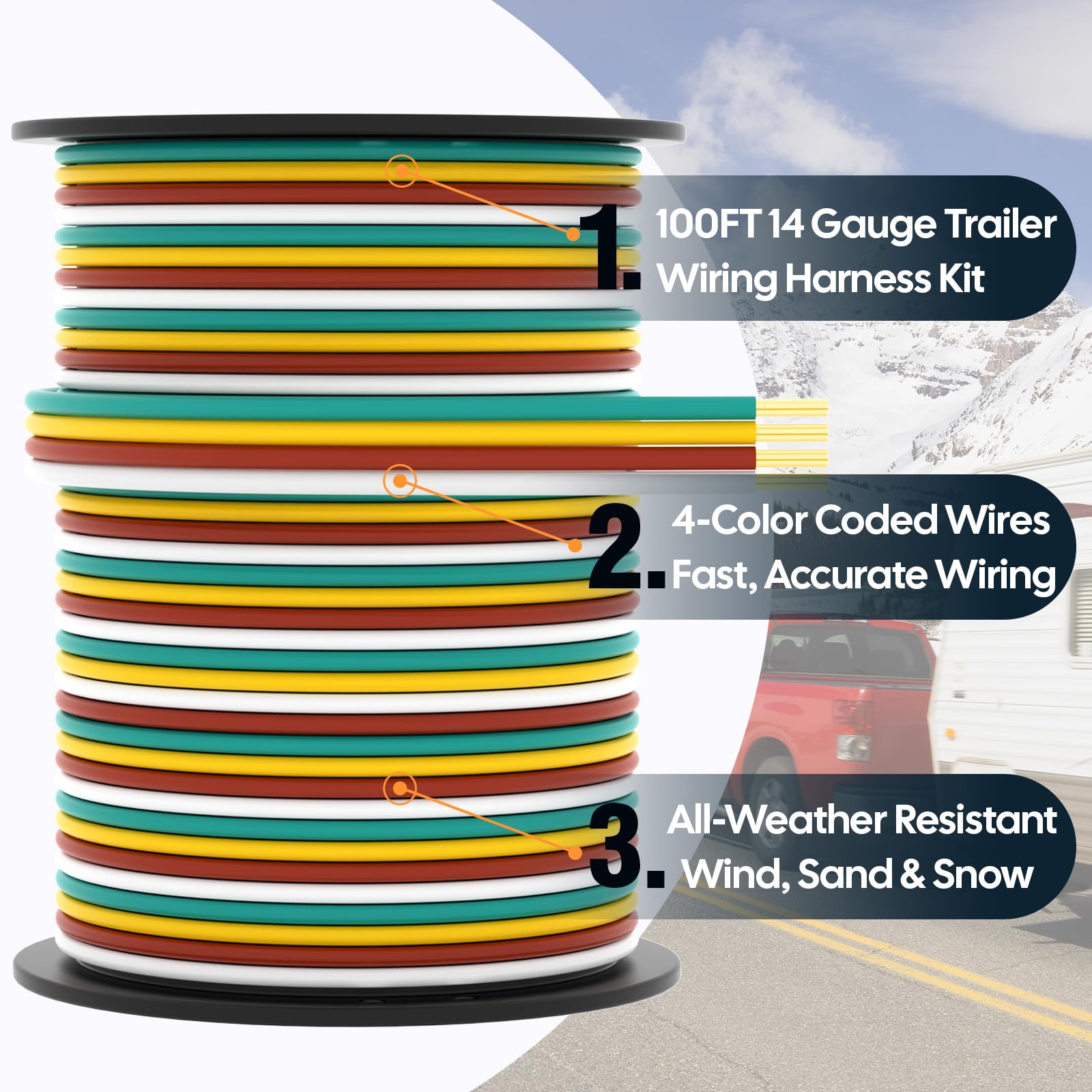 GOFOWRK bonded flat wire strip to prevent tangles during installation