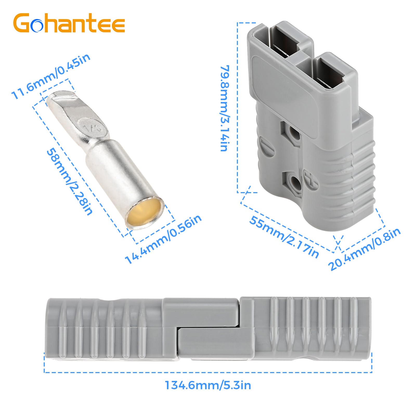 Gohantee battery connector with wide compatibility for cars, ATVs, RVs.
