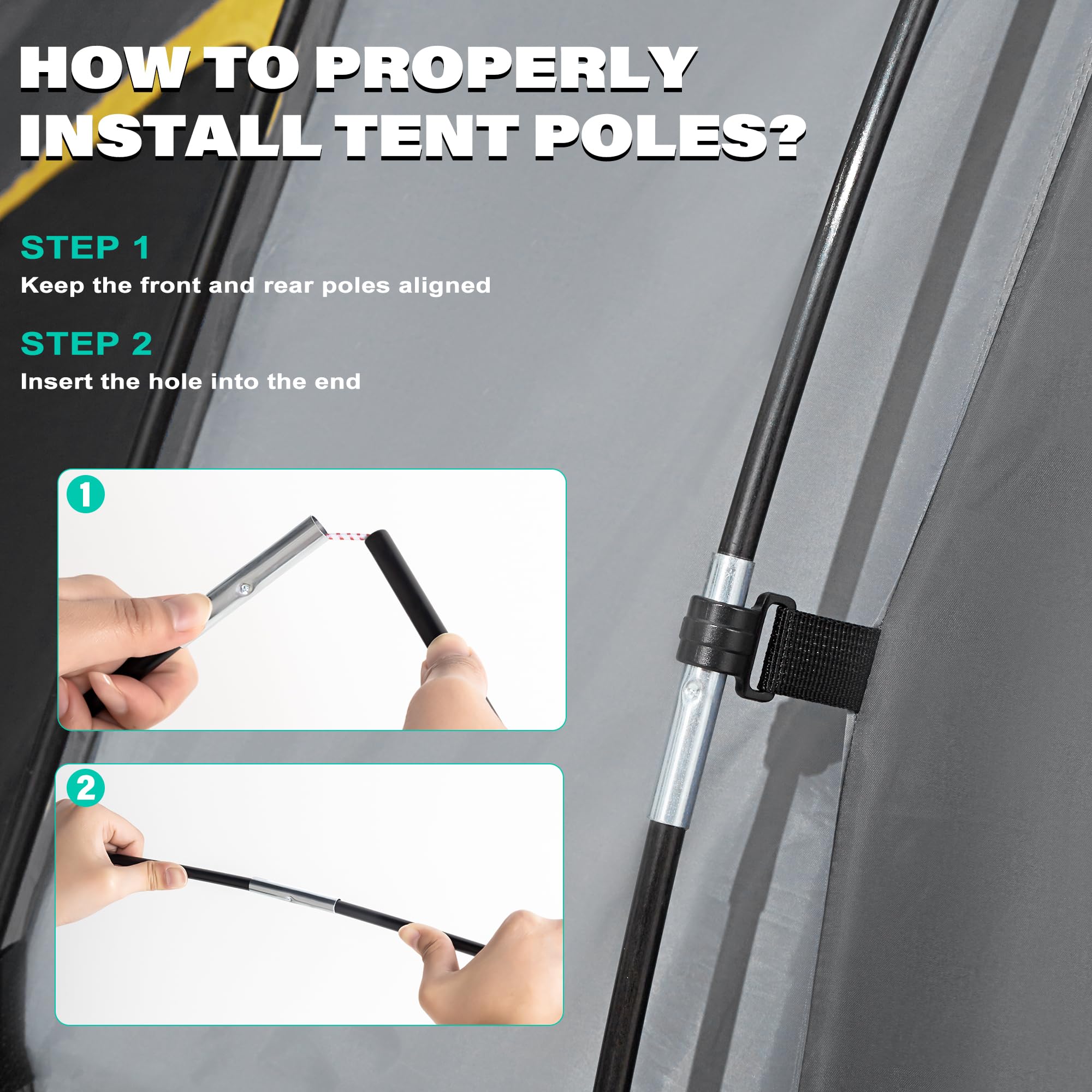 GoHimal fiberglass poles provide sturdy wind resistance and reliable support