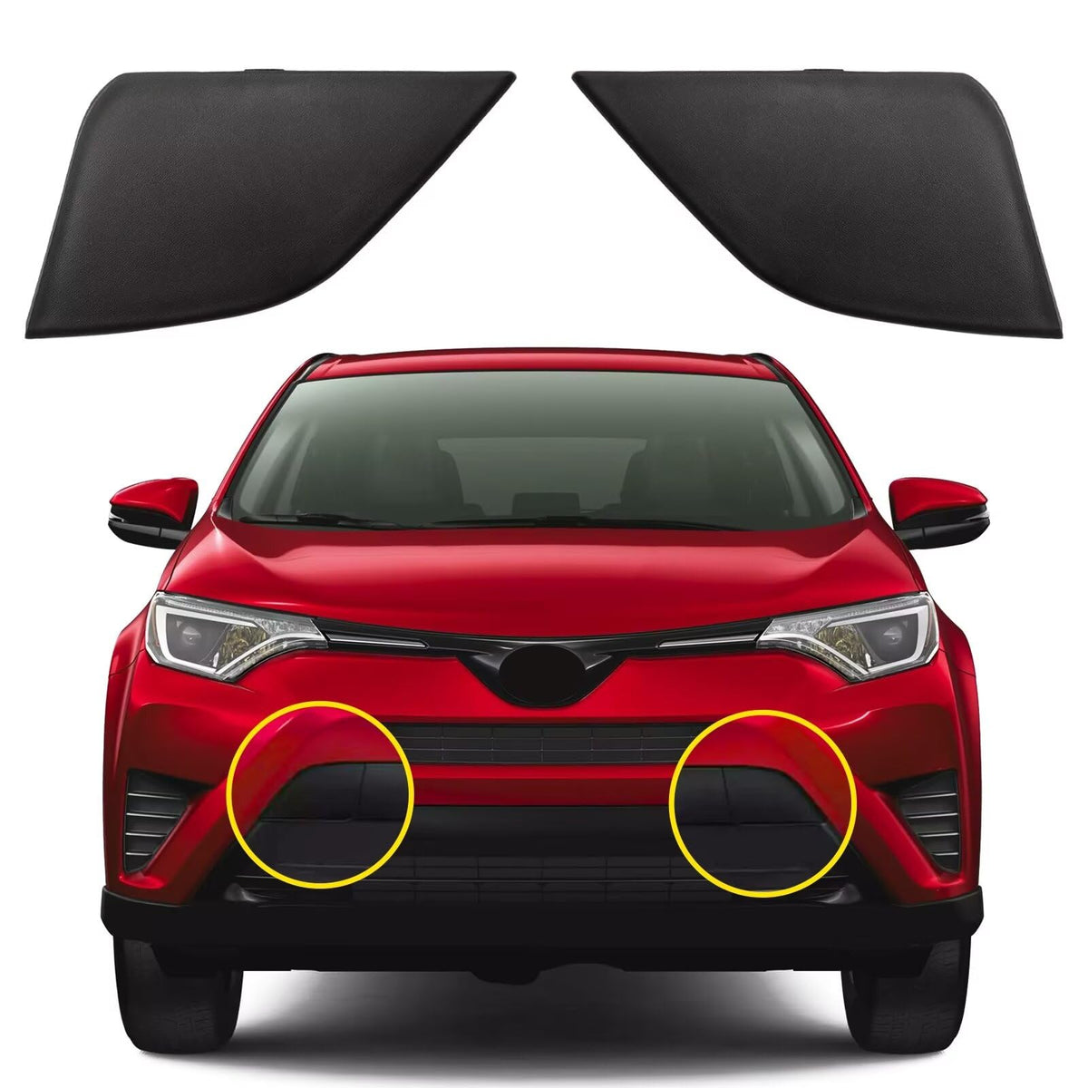 Goholy front bumper tow hook cover for RAV4 enhances appearance and protects the bumper area.