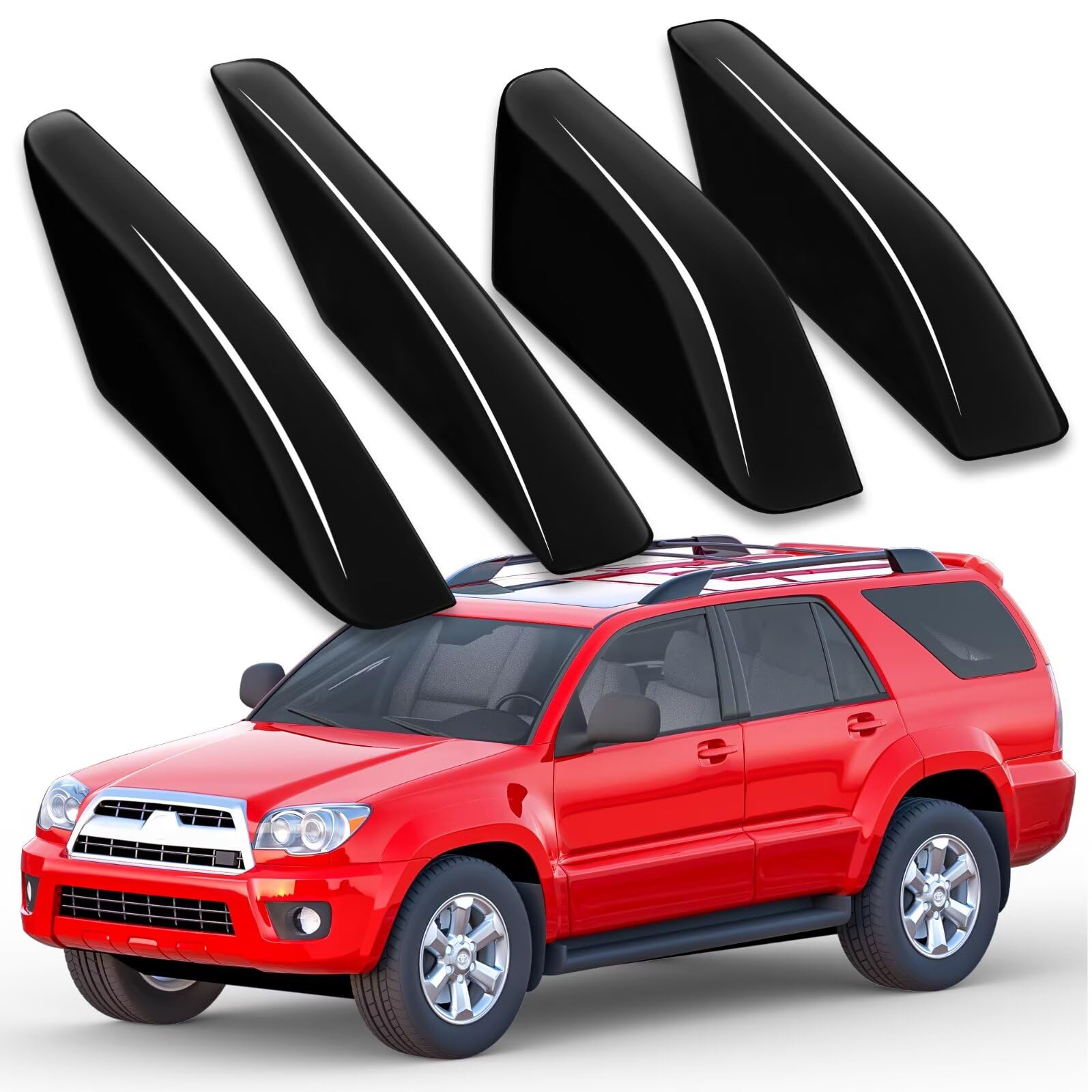 Goholy roof rack end cap front left on Toyota 4Runner showing rugged fit and protection