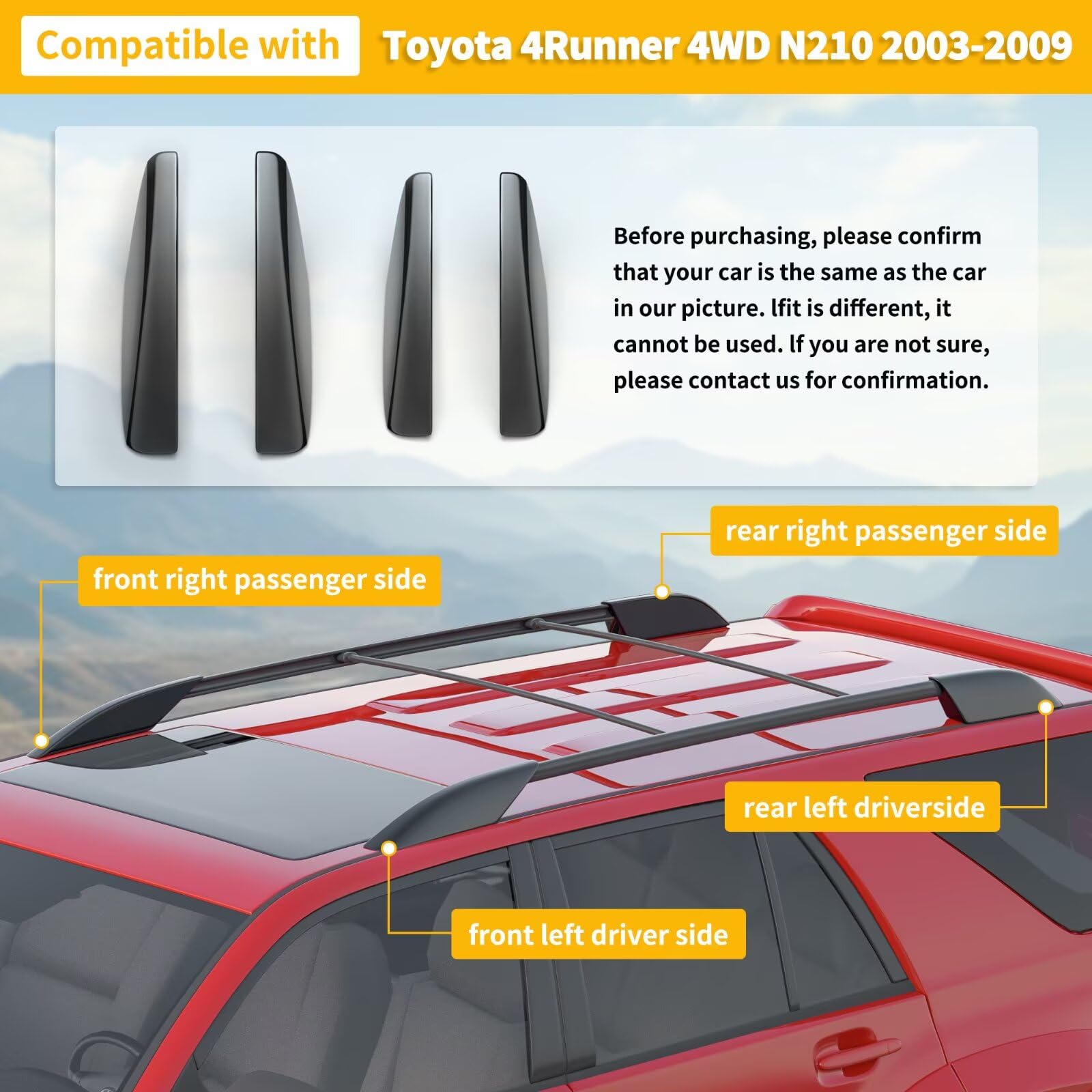 Goholy roof rack end cap front right maintains streamlined profile and rail protection