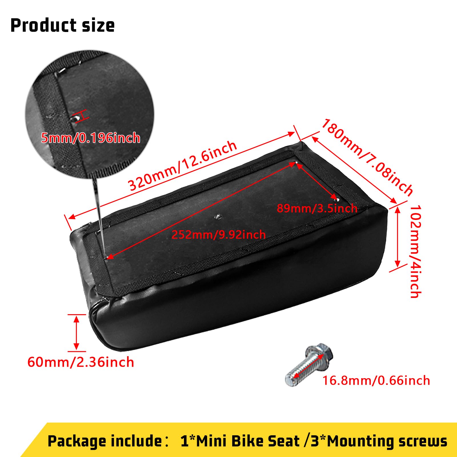 GOIRTUTSS soft cover pad on mini bike seat increases comfort during rides.