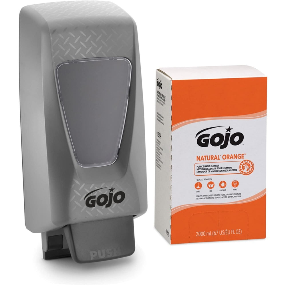 Lotion-based GOJO orange pumice demonstrates quick-acting cleaning on hands.
