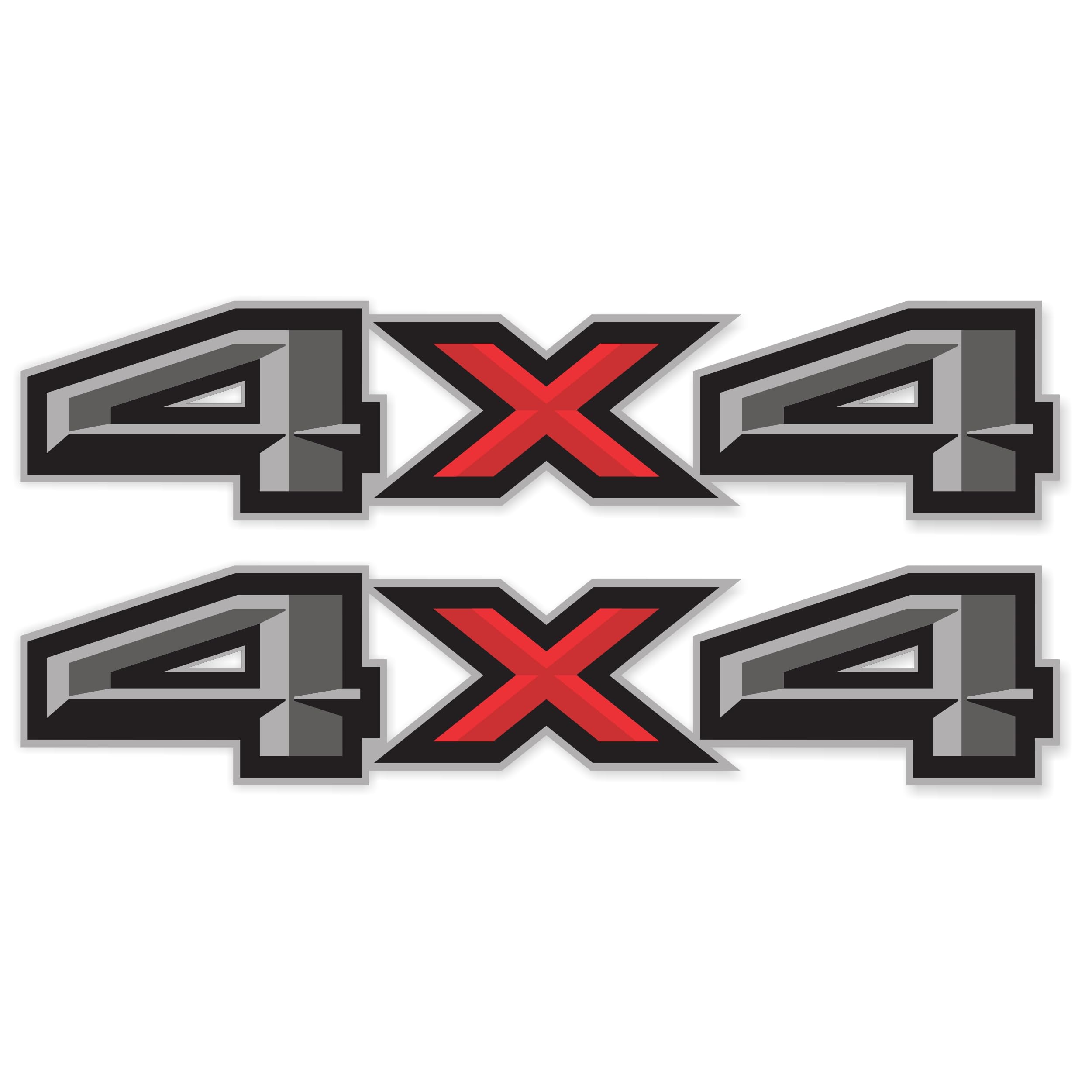 Gold Hook 4x4 decals on Ford F-150 bed side for rugged metallic style.
