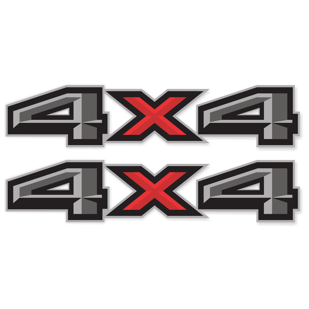 Gold Hook 4x4 decals on Ford F-150 bed side for rugged metallic style.