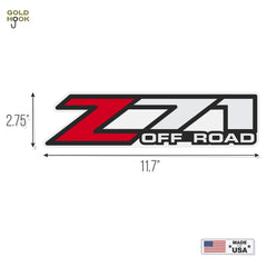 GOLD HOOK Z71 decals on GMC Sierra side view with UV-resistant vinyl for outdoor durability