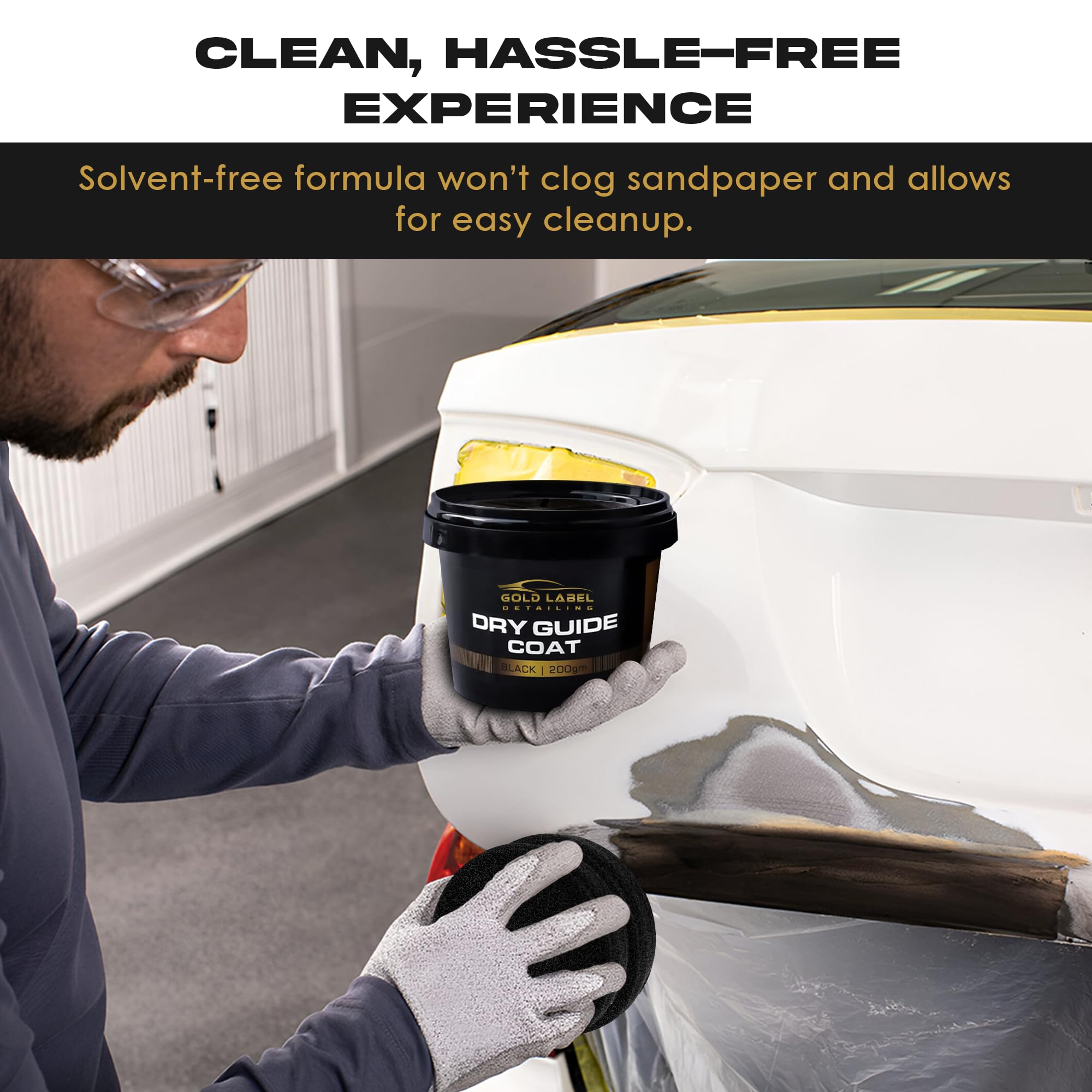 Gold Label Detailing guide coat supports autobody workflow for defect detection
