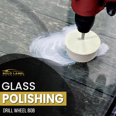 Gold Label Detailing felt pad ready for cerium oxide polishing on glass and metal surfaces.