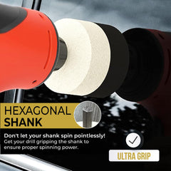 Gold Label Detailing hexagonal shank improves grip and consistent rotation during polishing.