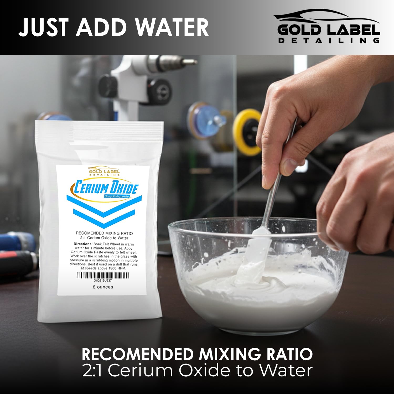 Gold Label Detailing glass scratch removal paste improves clarity