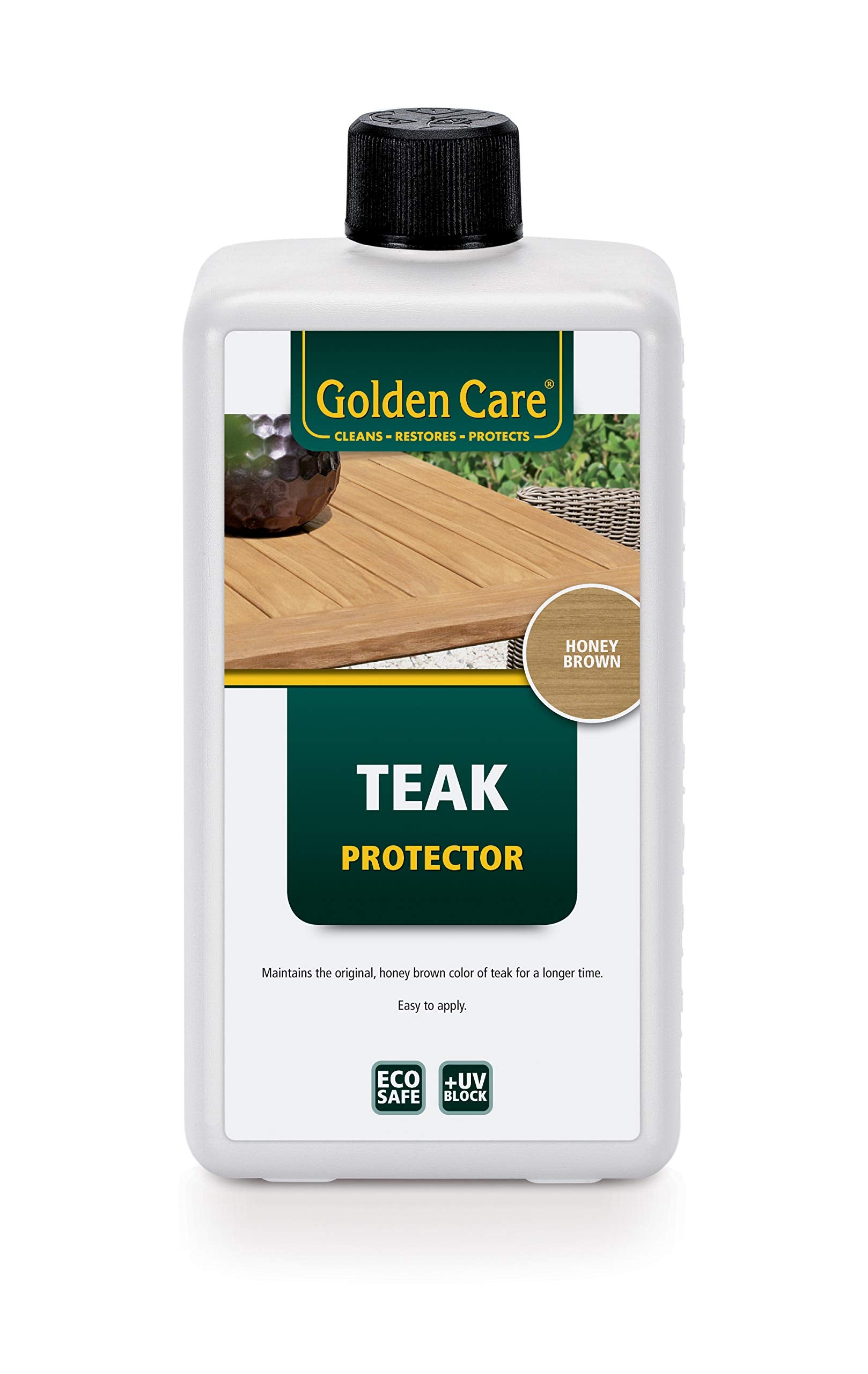 Teak furniture with refreshed finish after Golden Care treatment