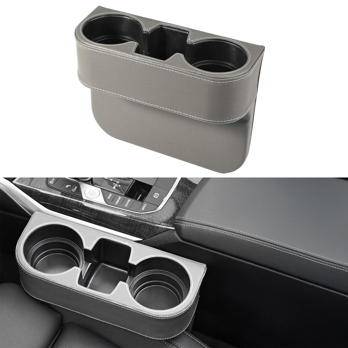 GoldenLife car cup holder expander demonstrates easy access to a large cup