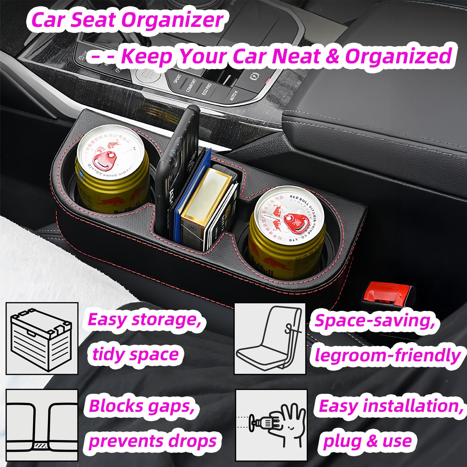GoldenLife front seat organizer keeping phone and keys within reach