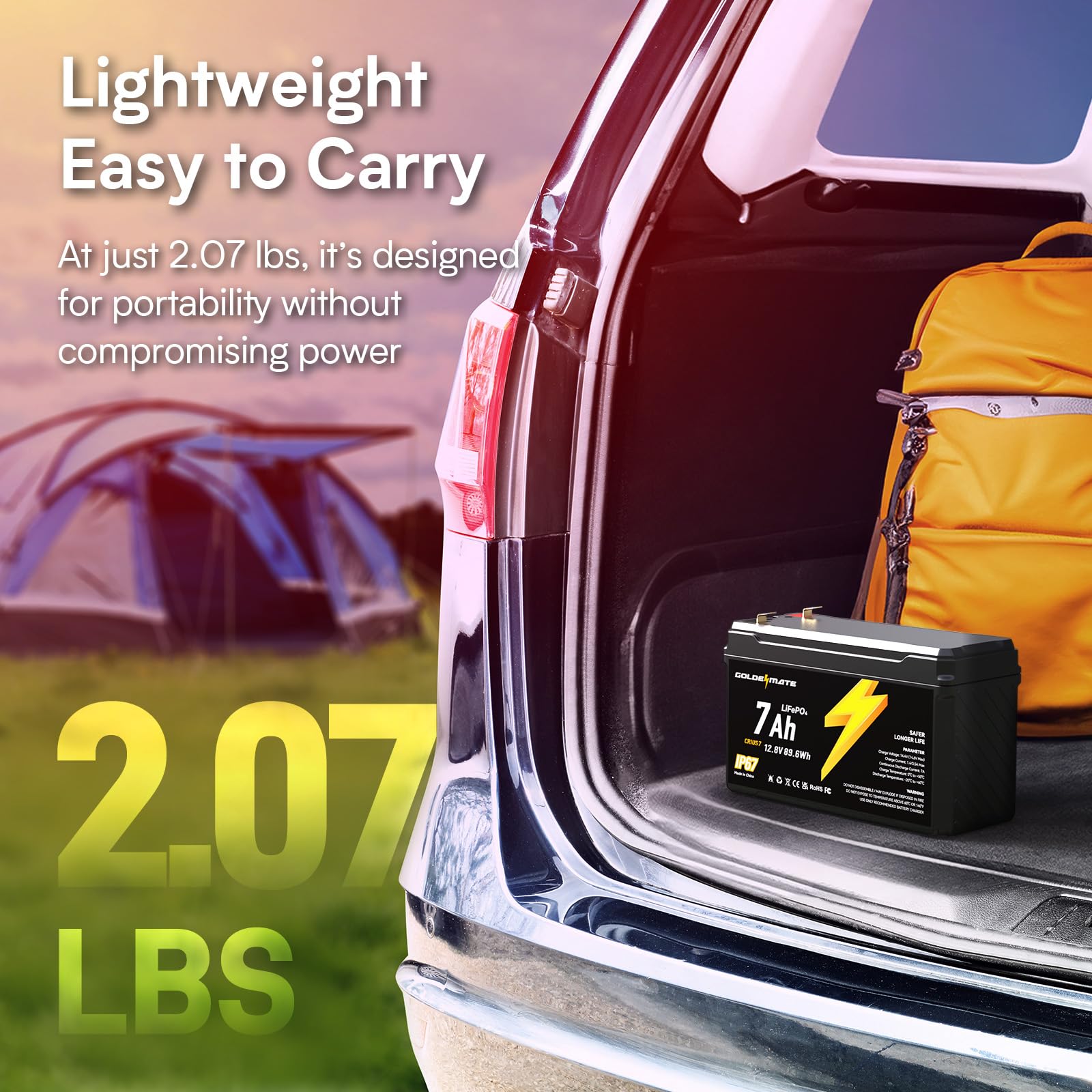 GOLDENMATE built-in BMS system ensuring protection and smart charging.