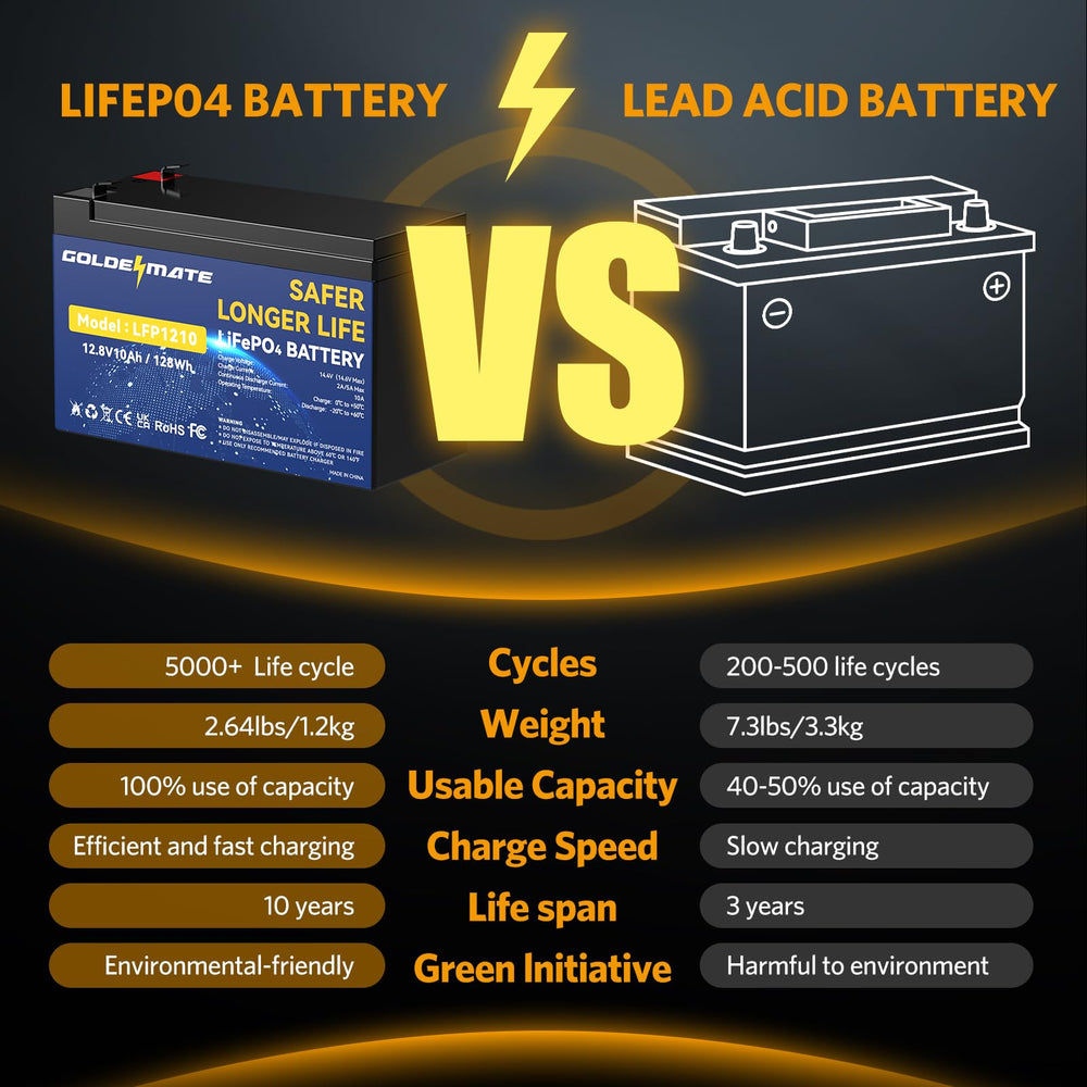 GOLDENMATE low self-discharge LiFePO4 battery preserves charge longer
