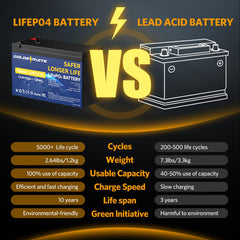 GOLDENMATE low self-discharge LiFePO4 battery preserves charge longer