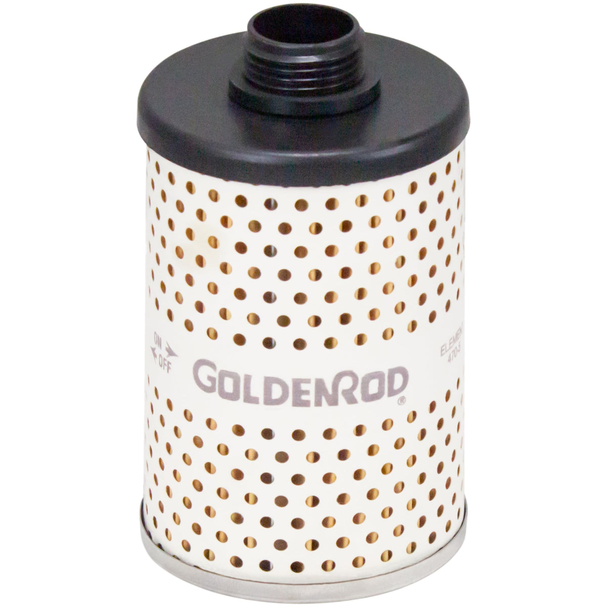 Goldenrod 470-5 filter in see-through bowl provides reliable fuel filtration.