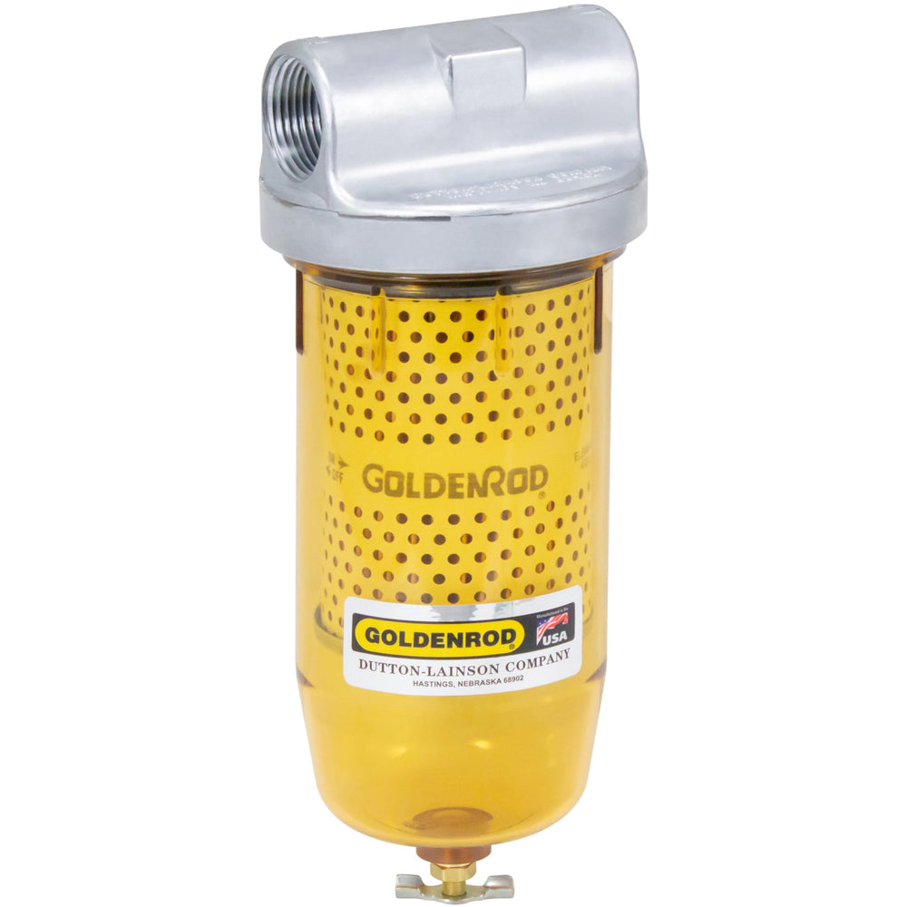 Goldenrod 495 see-through bowl shows fuel clarity for quick checks