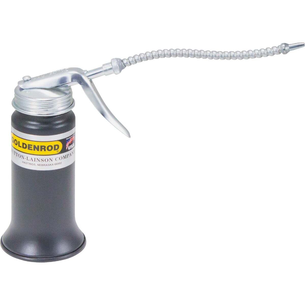 Goldenrod 56112 oiler with 6-inch spout enables precise lubrication in tight spaces.