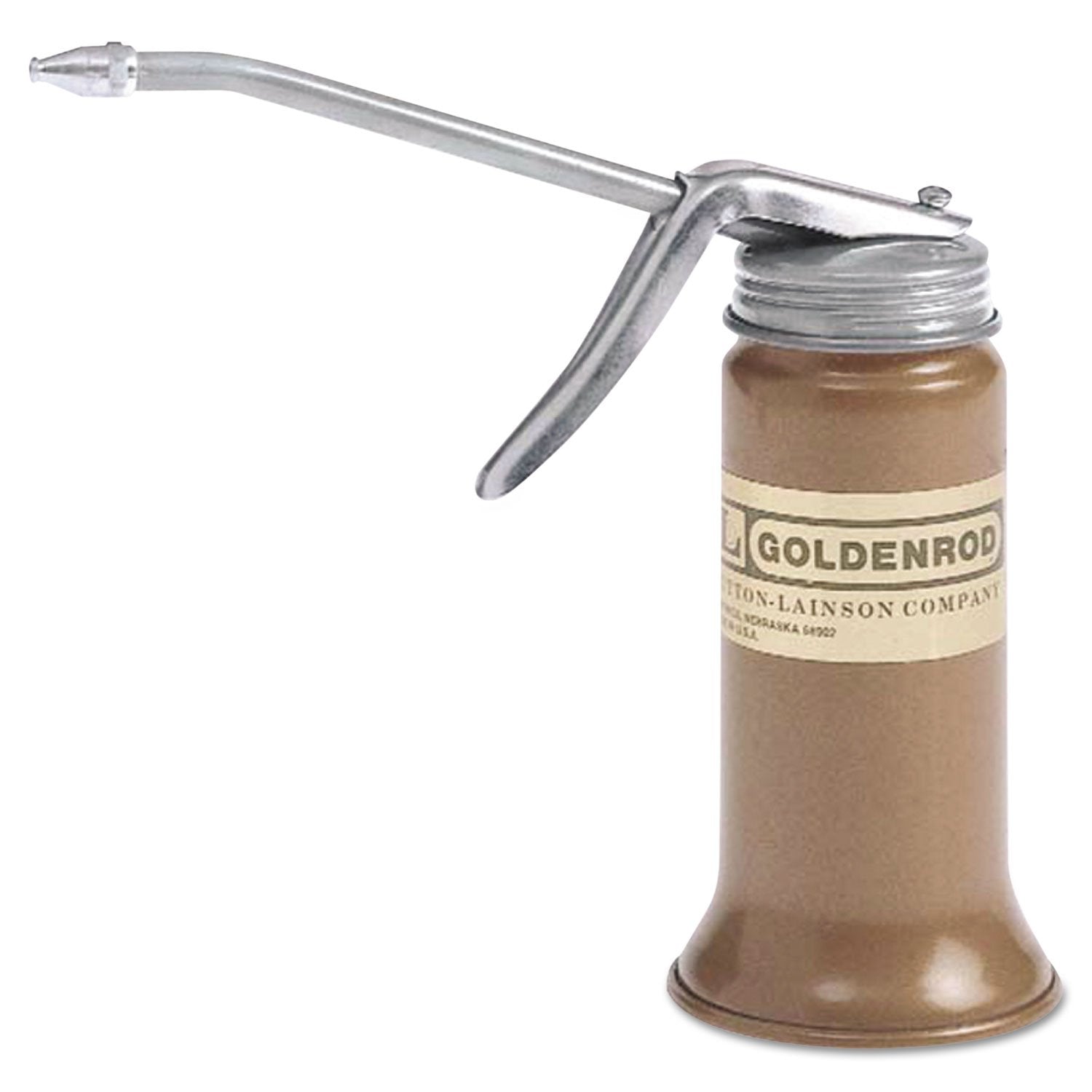 Goldenrod 5in rigid spout oiler bottle for controlled lubrication.