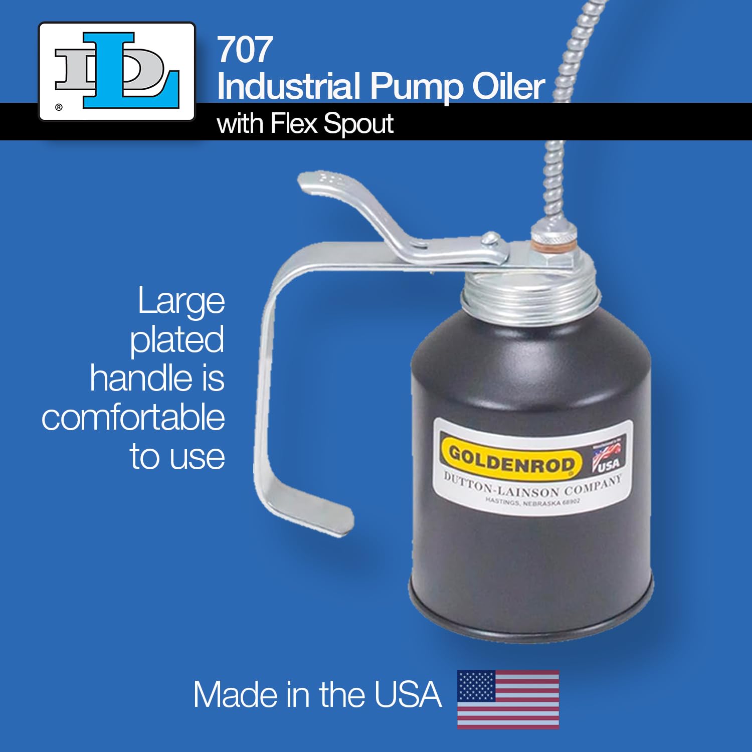 Goldenrod 707 large plated handle provides a comfortable grip during use.