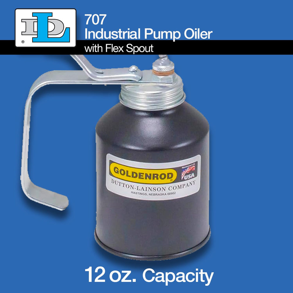 Goldenrod 707 oiler featuring a zinc die-cast pump for smooth delivery.