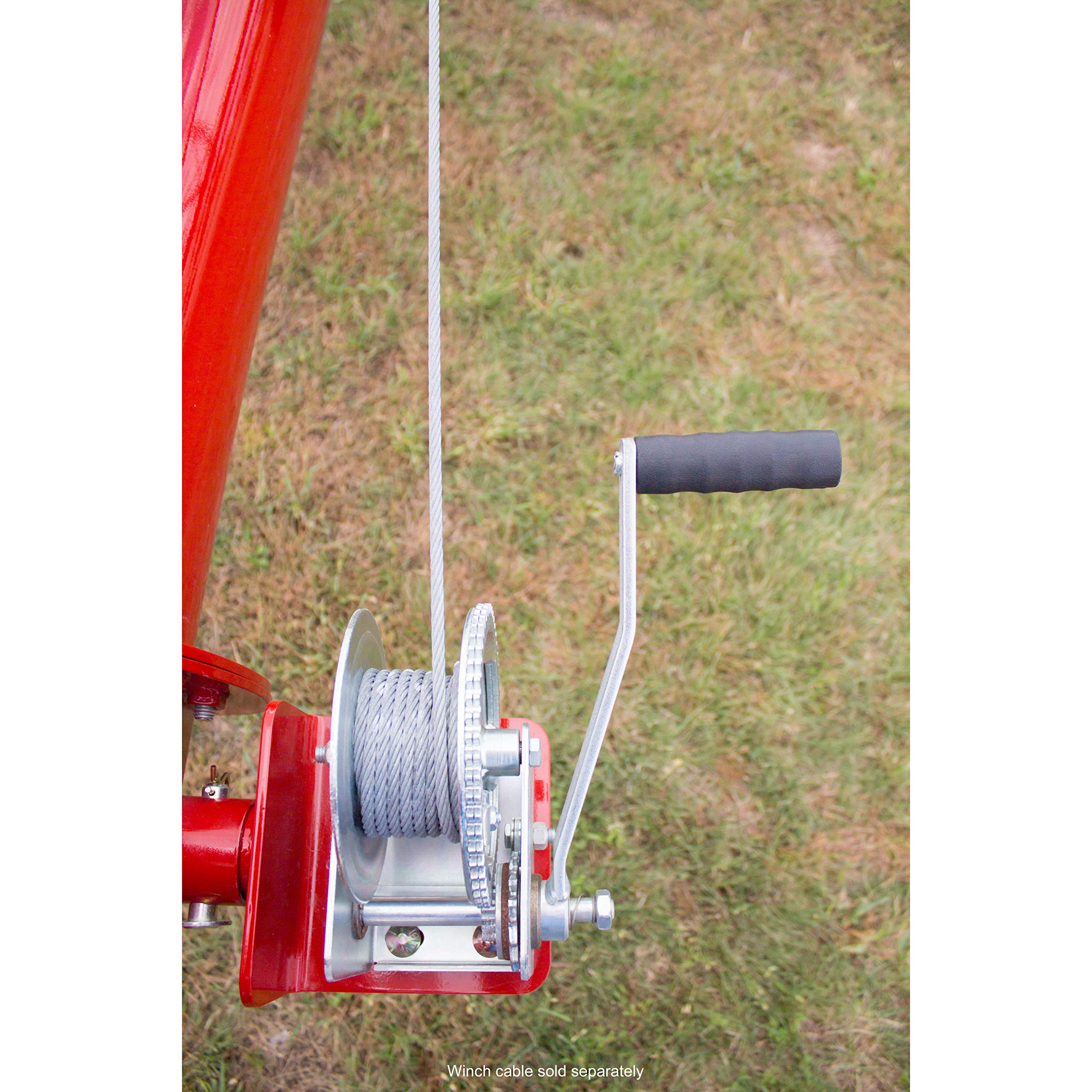 Goldenrod brake winch base mounting for secure installation on equipment.
