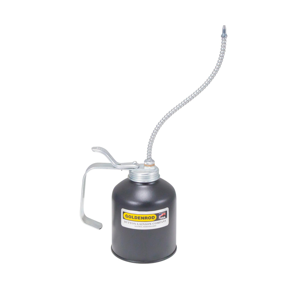 Goldenrod pump oiler with flex spout delivers precise oiling for hard-to-reach fittings.