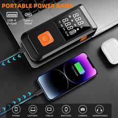 Goldforest usb-c port powers the unit while USB-A charges devices on the go.
