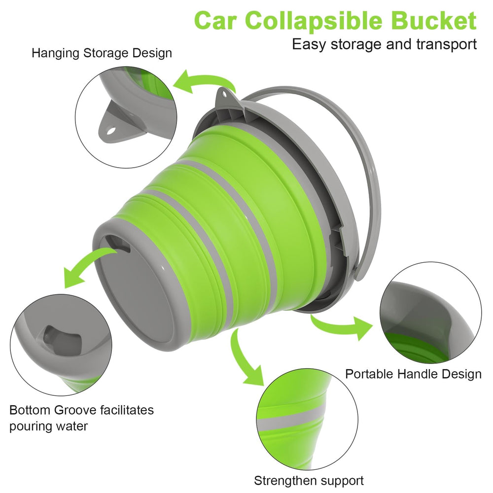 Goldfox bucket top hanging hole design helps dry and organize cleaning gear.