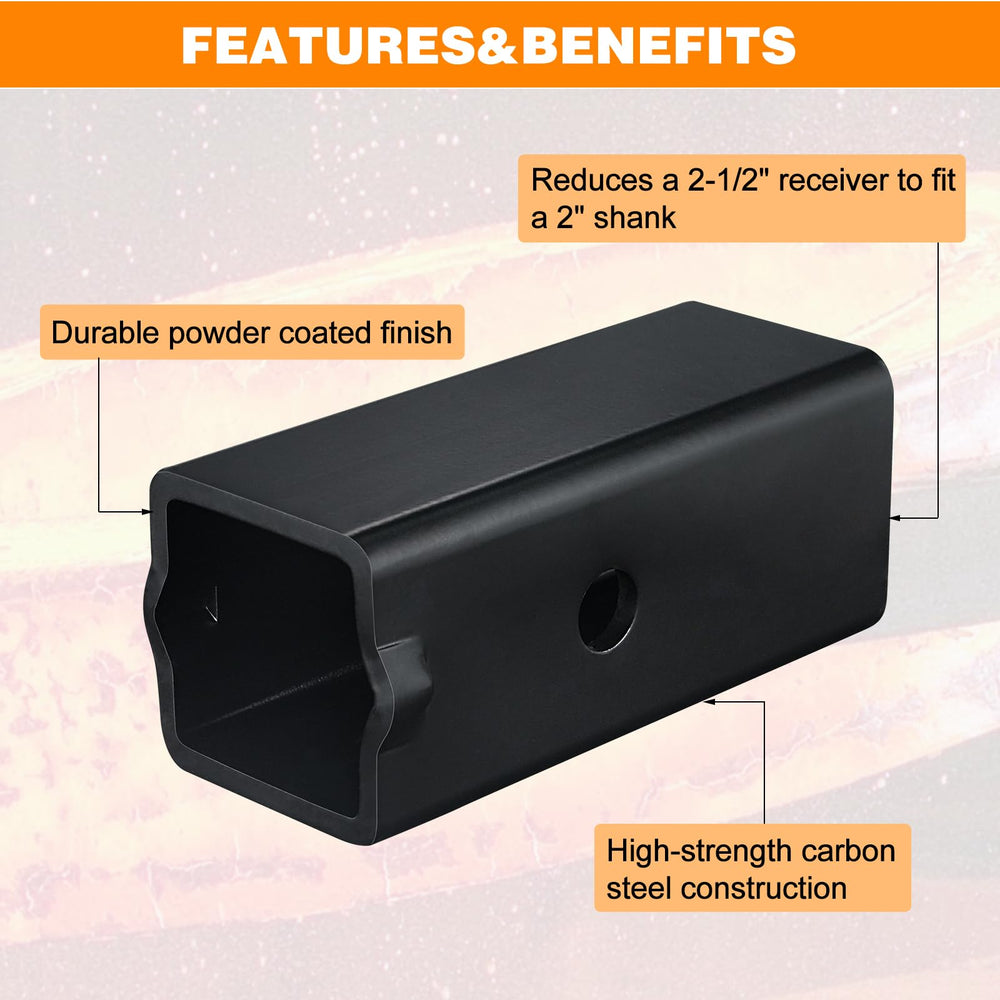 Goldy TrailerHitch adapter side view highlights easy installation.