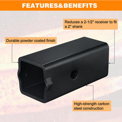 Goldy TrailerHitch adapter side view highlights easy installation.