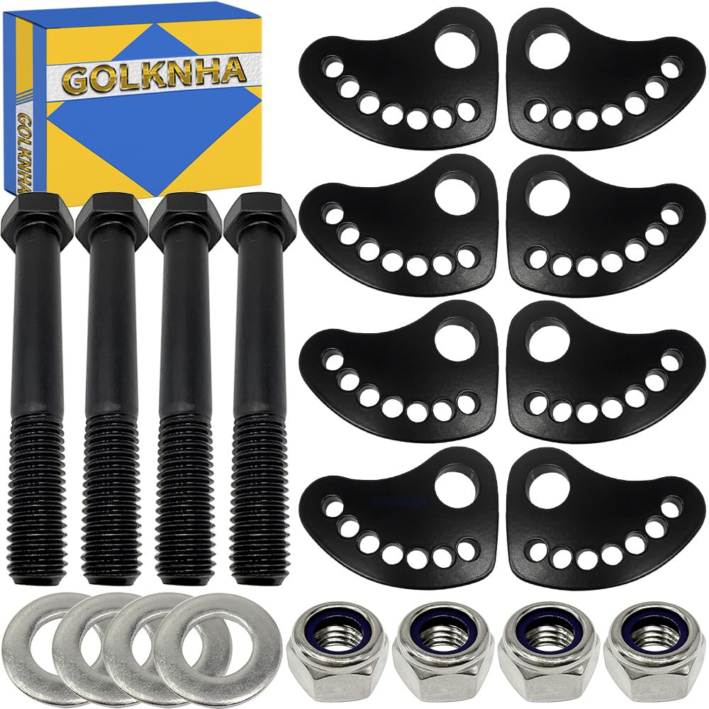 GOLKNHA camber lock plate enabling precise wheel alignment on Silverado and Sierra.