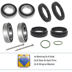 GOLKNHA kit contents including bearings, seals, and hardware.