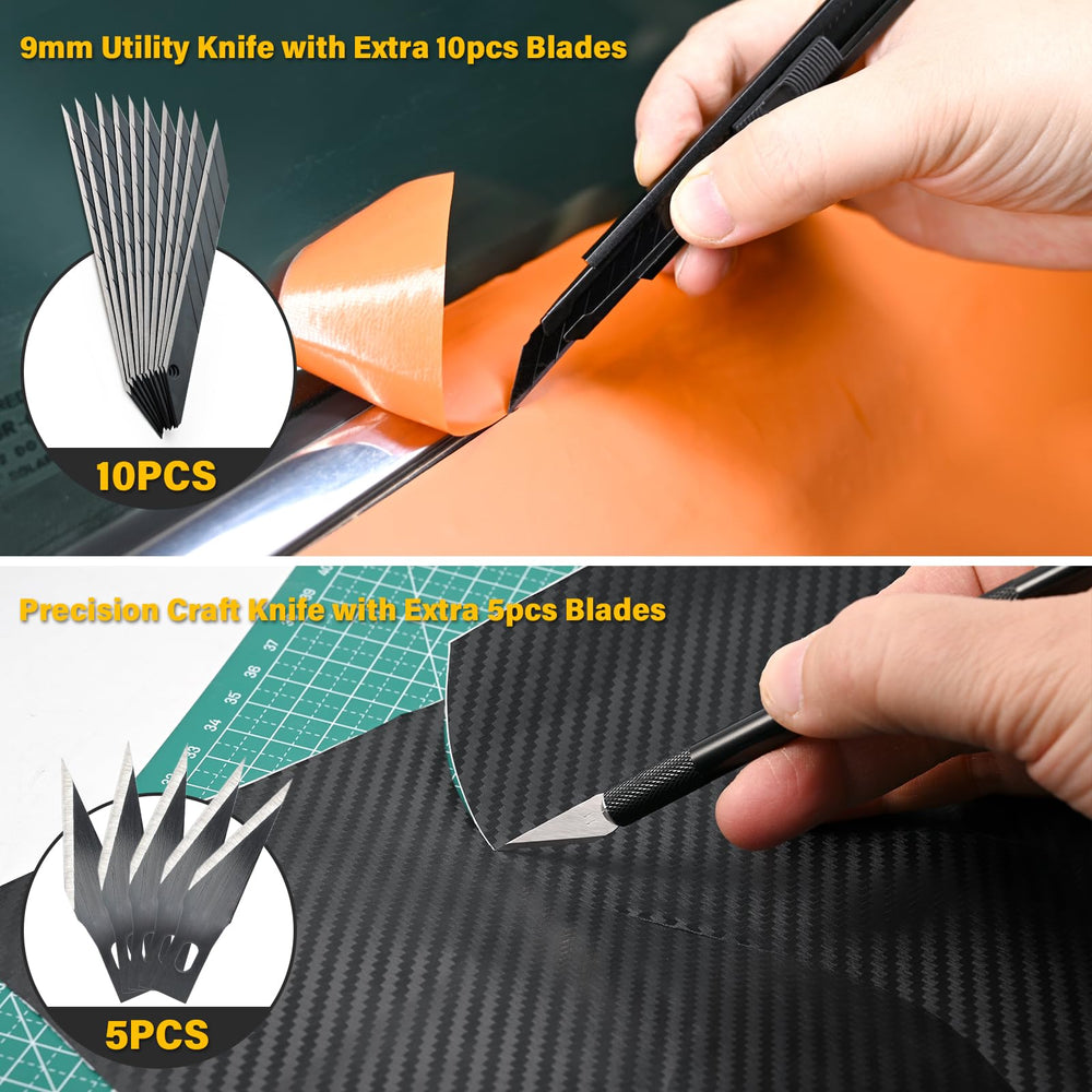 Gomake felt-edge squeegee set reduces bubbles in vinyl installs