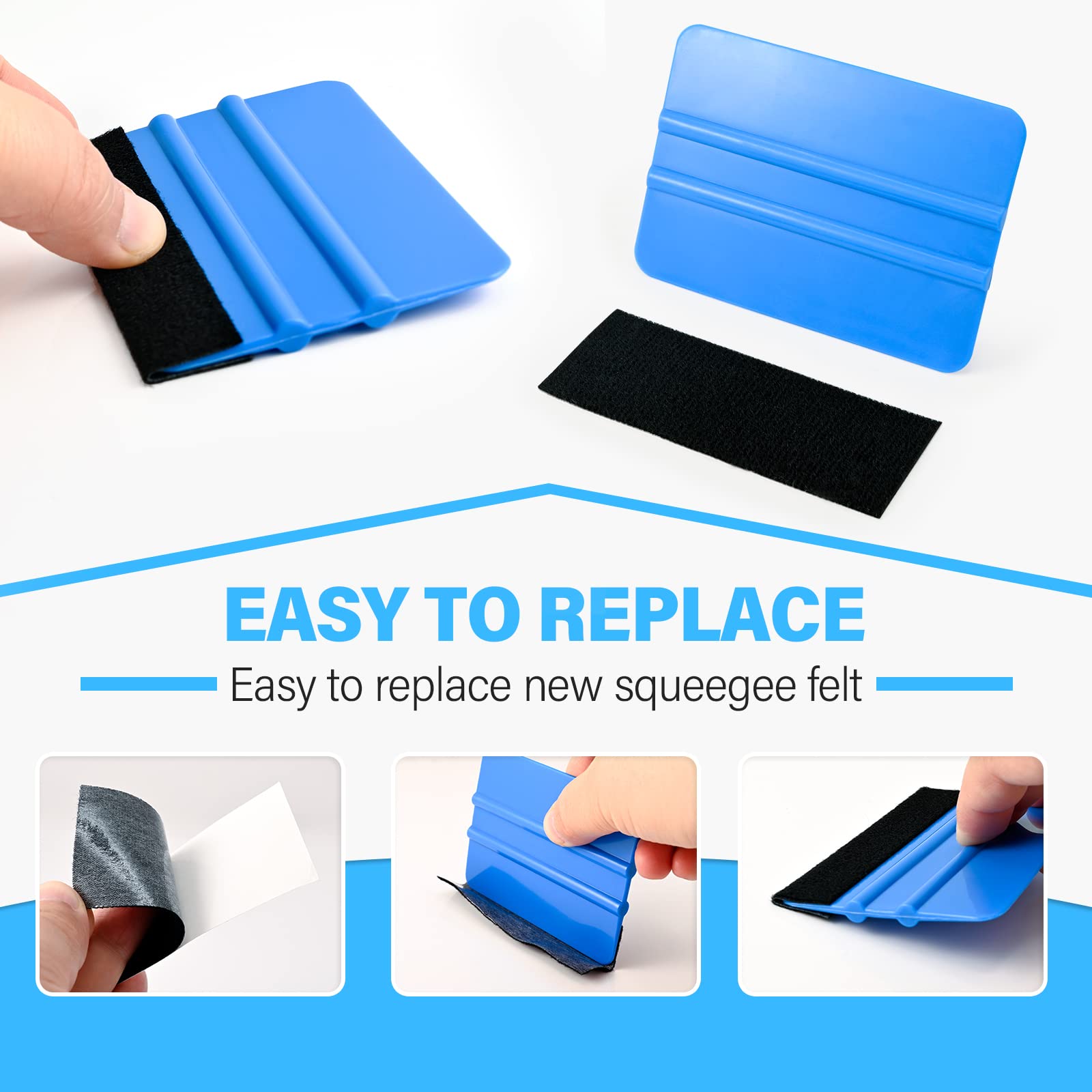 Gomake felt edge squeegee black for wet and dry vinyl projects