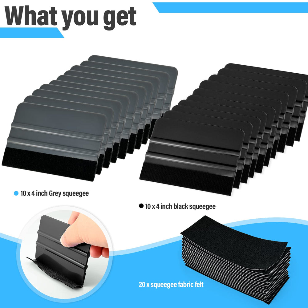 Gomake squeegee close-up showing durable felt edge for surface protection