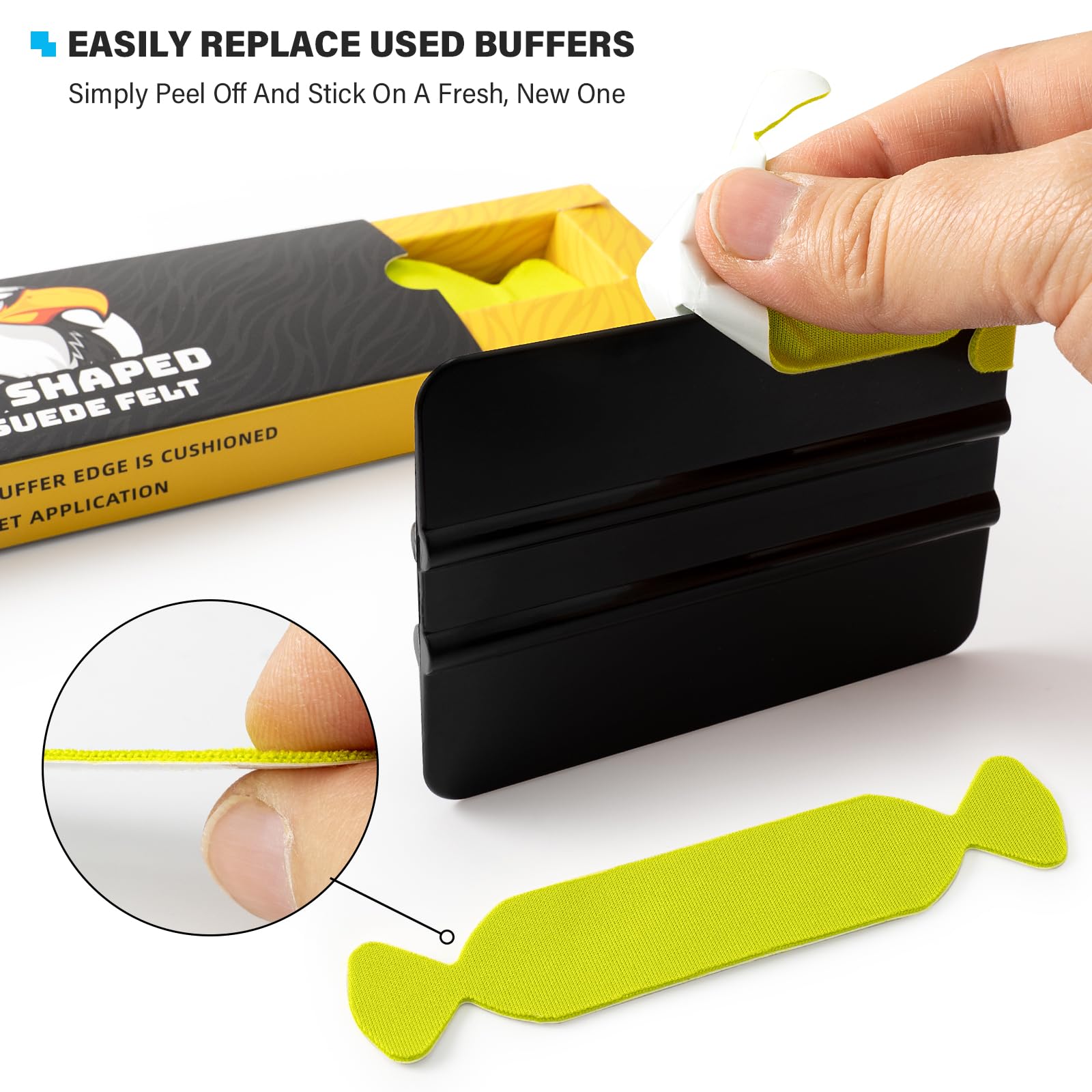 Gomake microfiber multi-layer squeegee pad ensuring even pressure during work