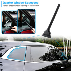 Gomake mini quarter squeegee reaches tight rear windows cleanly