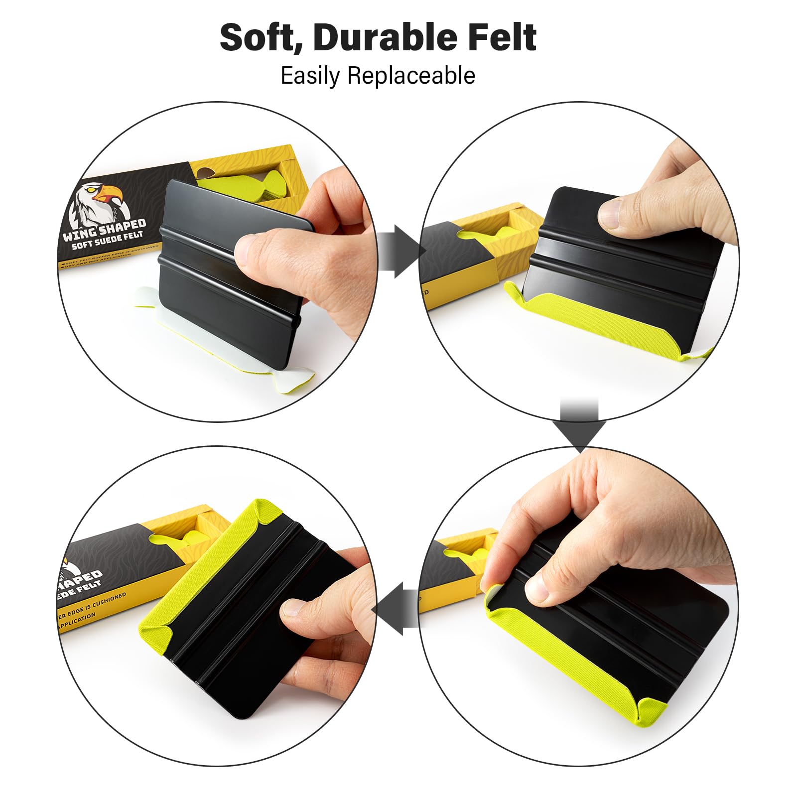Gomake buffer for paint protection film preserving film edges during application