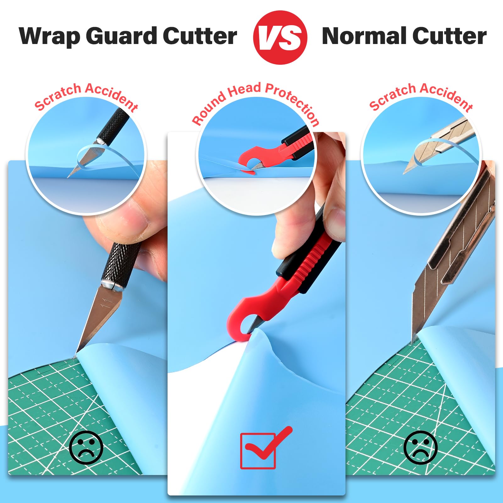 Gomake safety cutter with hidden blade reducing risks during use.