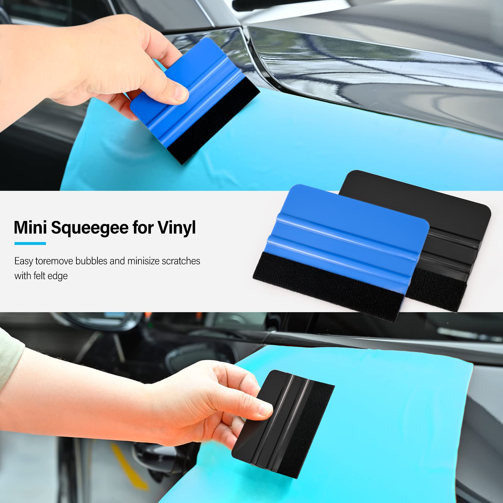 Gomake vinyl squeegee black edge protects surface during installation