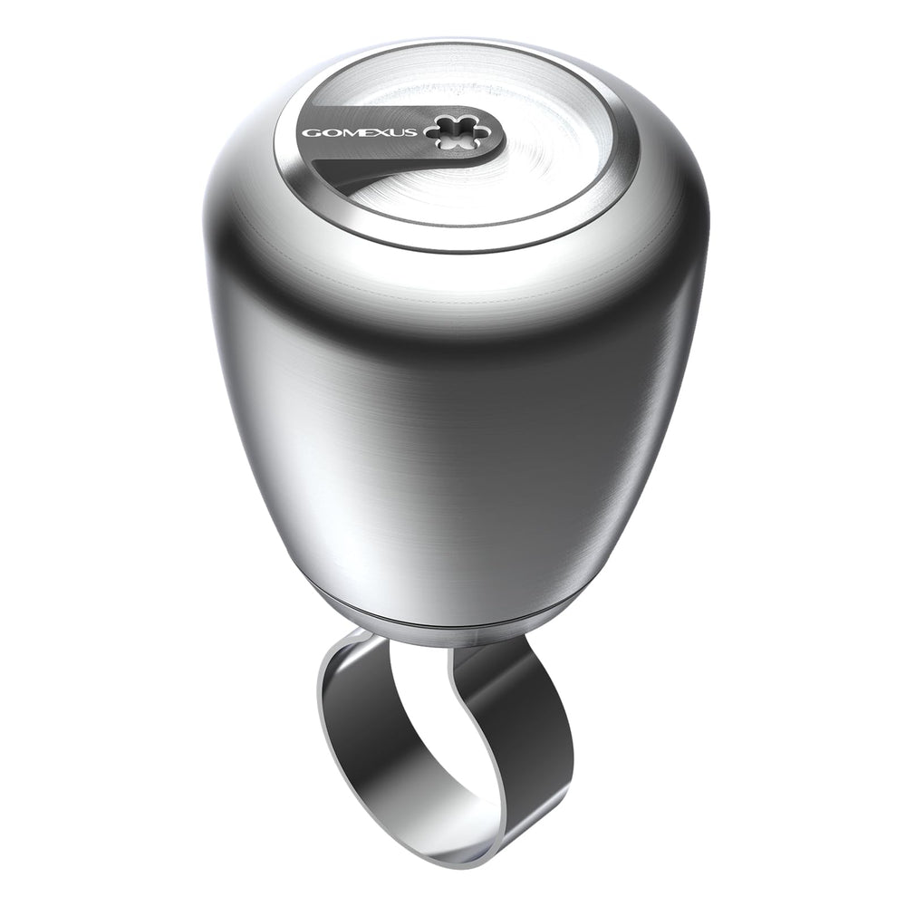 Gomexus boat steering wheel knob close-up showing rugged 316 stainless steel durability