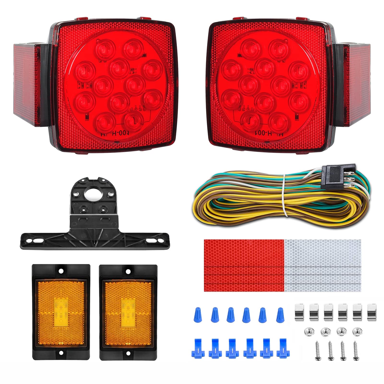 Gonice 12V trailer light kit front view with bright signals for trailers