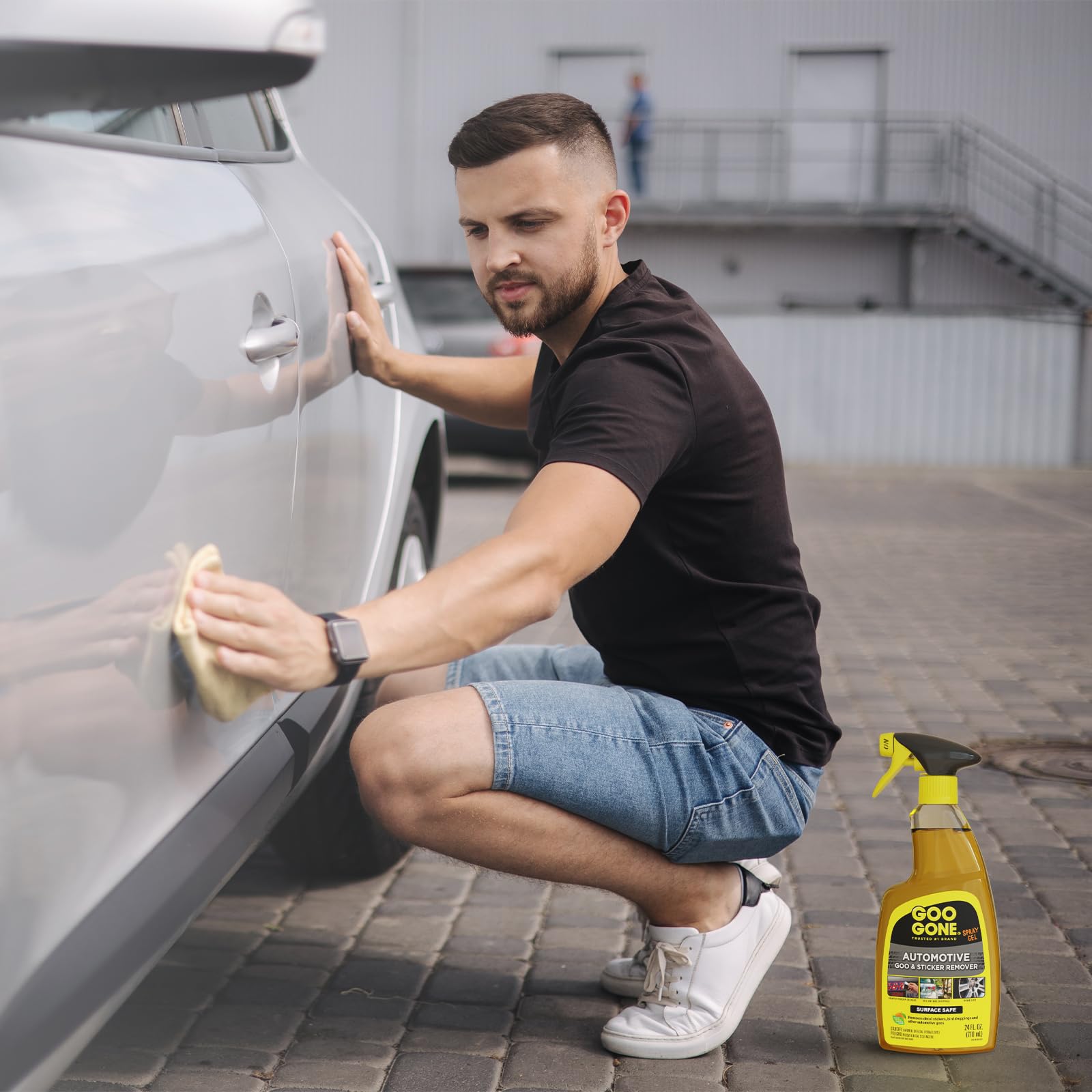 Goo Gone automotive spray gel cleans brake dust for a smoother exterior