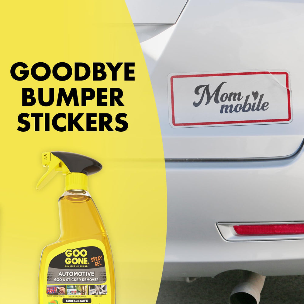 Goo Gone automotive spray gel handles spray paint cleanup on metal and plastic