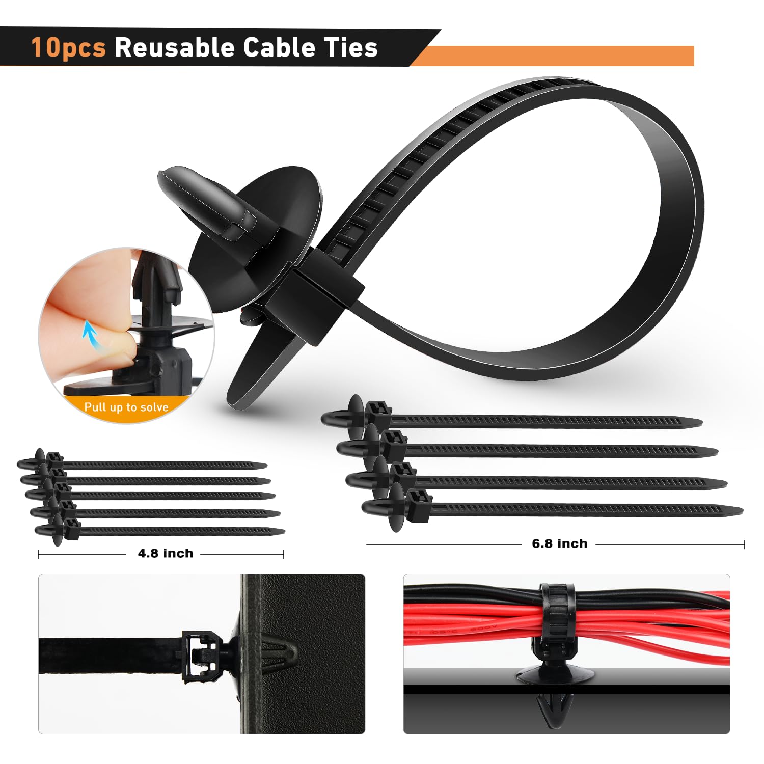 GOOACC included cable ties simplify securing wires during repairs.
