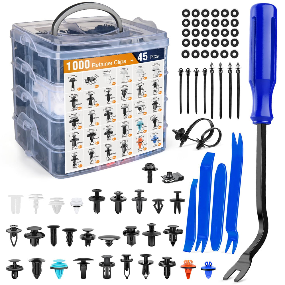 GOOACC 1045Pcs car push retainer kit universal fit for quick automotive replacements.