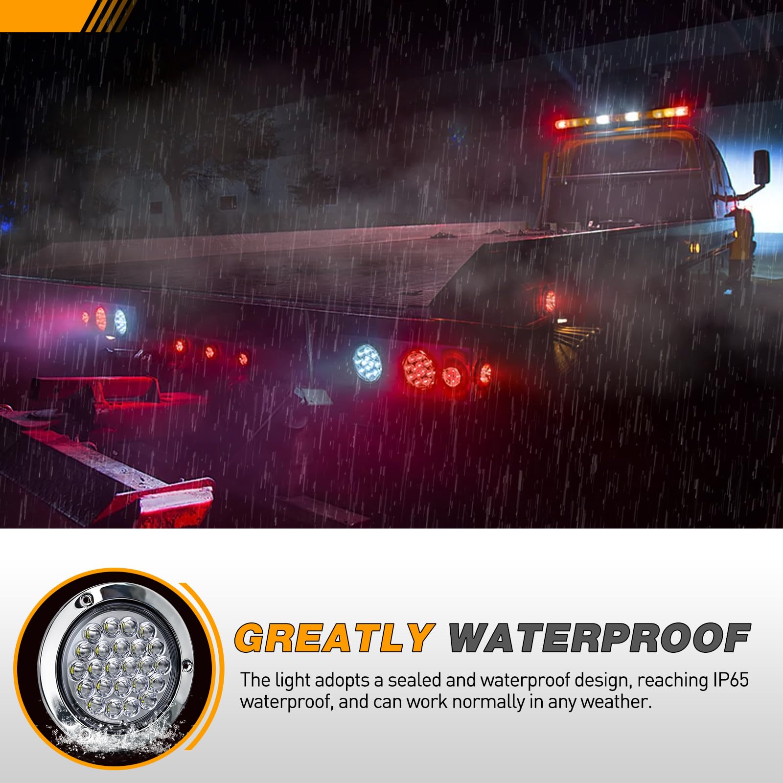 GOOACC 12V DC tail light suitable for trucks, trailers, and boats